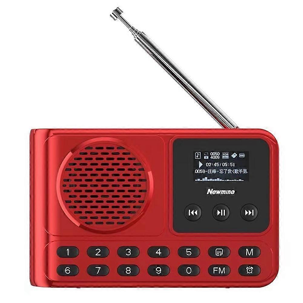 mine MX28 Portable All Band FM Radio Pocket Radio Receiver Wireless Bluetooth Speaker with LCD Display MP3 Player for Old,A