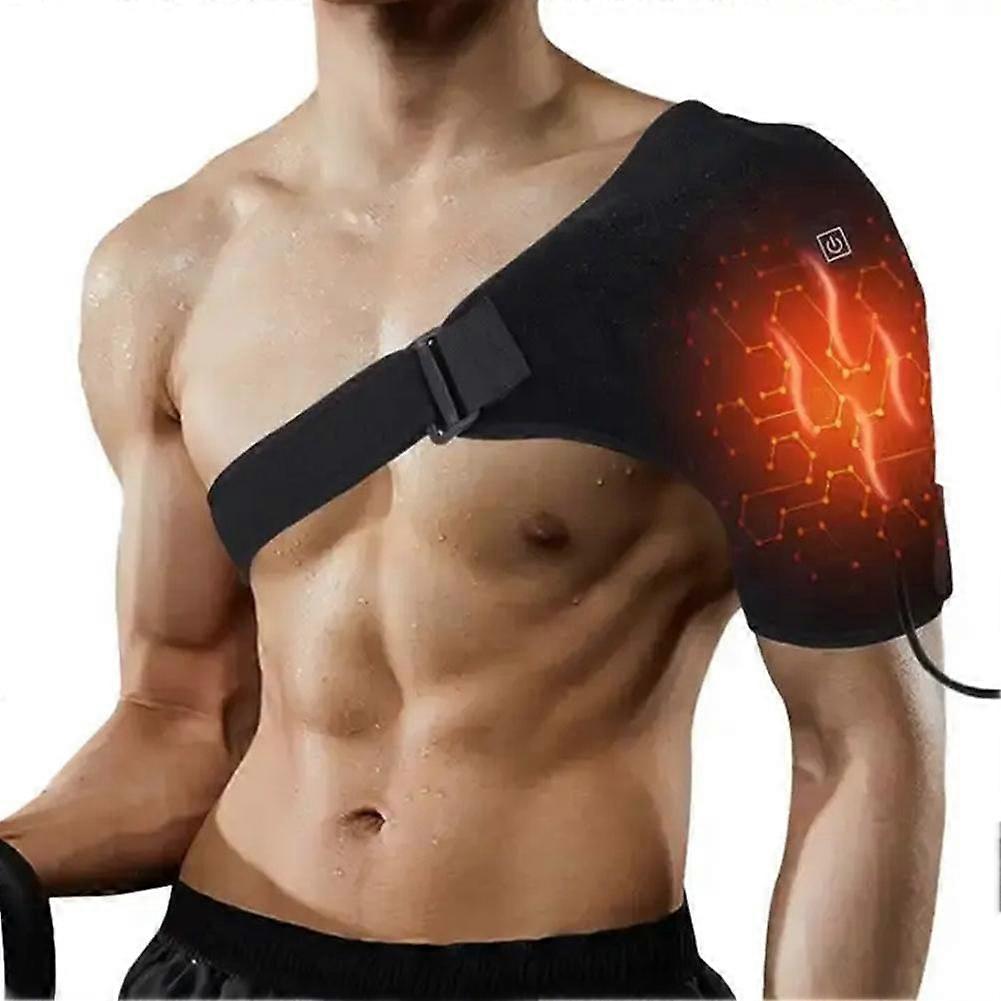 3-Speed USB-C Heated Shoulder Wrap for Neck Shoulder Pain Relief with Ergonomic Design Portable Heating Pad for Office Home Use