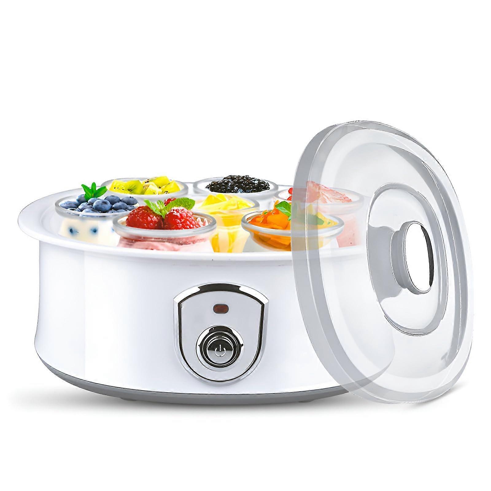 Yogurt Machine 1.5L, Automatic, Rice Wine Maker, Temperature and Time Control, Stainless Steel Inner Pot, 7 Glass Jars