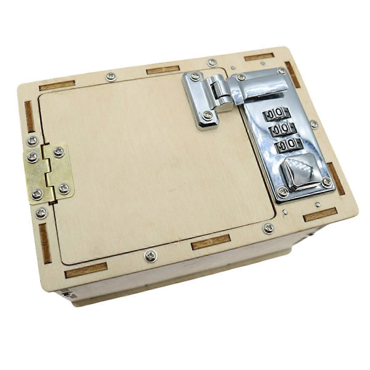 Password Box Toy DIY Lockbox Making Tool Educational Wood Case 5Sets