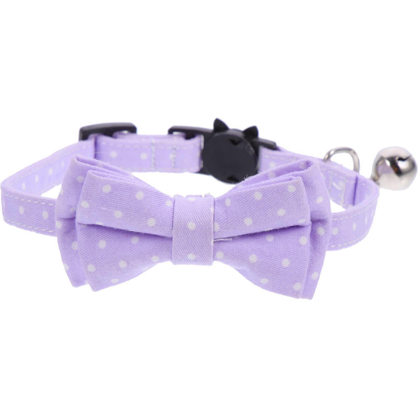 5Pcs Dog Bow Tie Collar With Adjustable Strap And Bell For Pets Ideal For Festivals And Pet Parties Lavender