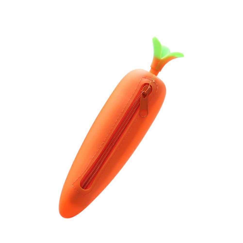 Silicone Pencil Case Carrot Pen Case with Cartoon Design for Students