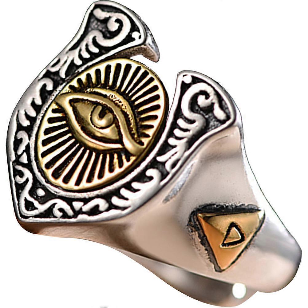 Adjustable Punk Eye Statement Finger Ring for Women 4Pcs Set