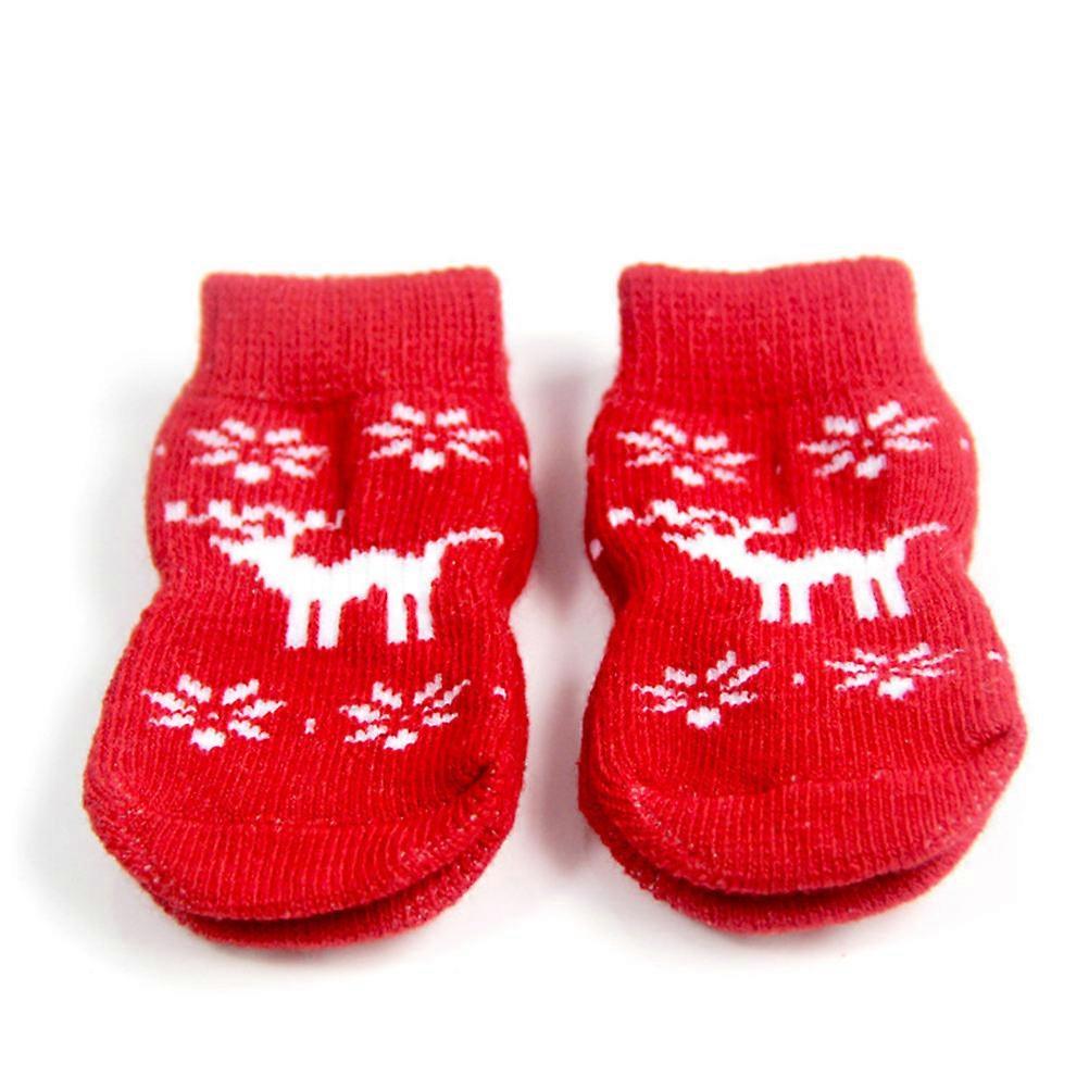 Breathable Christmas Pet Socks for Small Pets Featuring Elk Pattern Ideal for Winter Celebrations and Birthday Events Available in 16Pcs