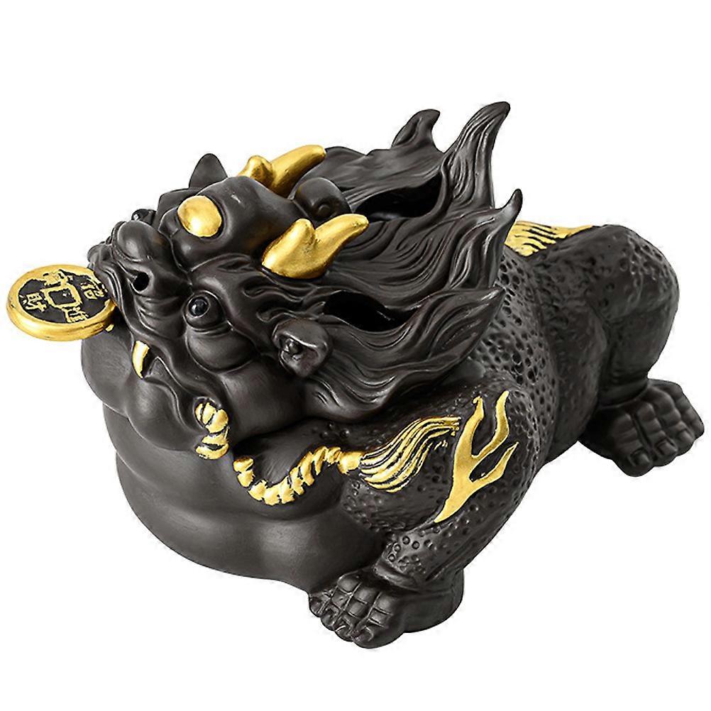 Toad Shape Incense Burner Holder for Meditation Aromatherapy Home Decor Black Ceramic 1Pack