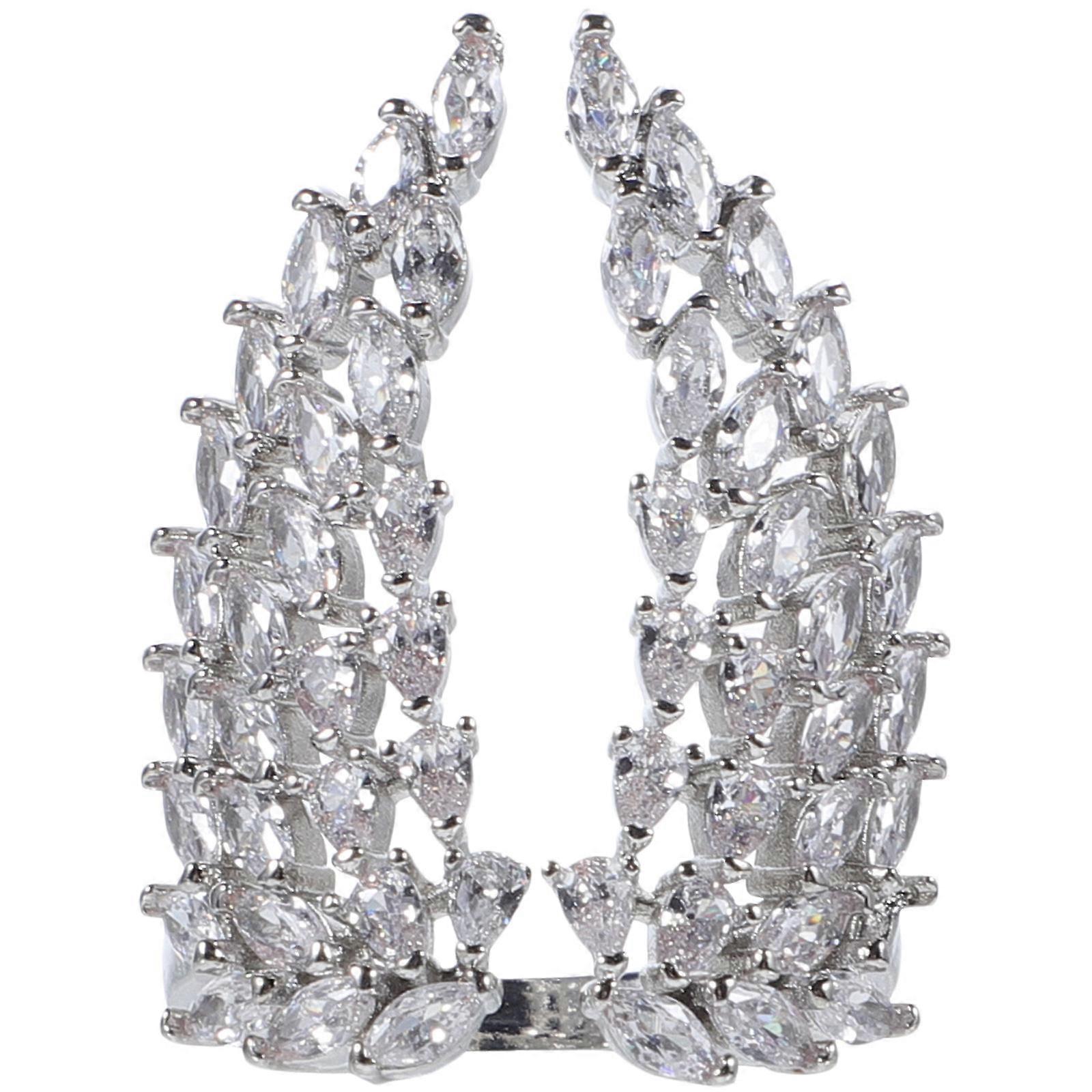 Rhinestone Wing Ring Open Ring Women Multi Alloy Adjustable 1Pcs