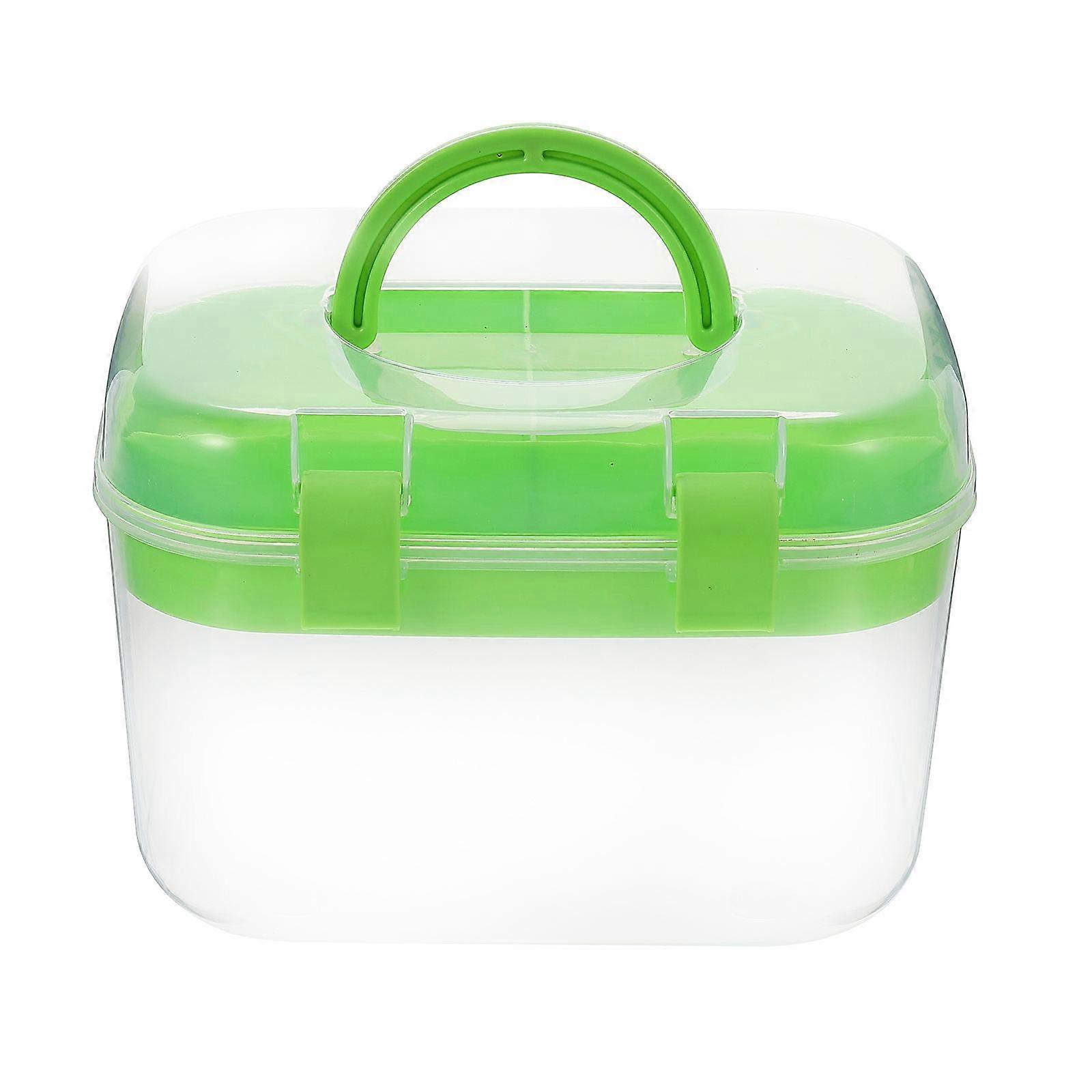 Double Layer Storage Box for Storage Use 2Pcs Portable Medicine Organizer