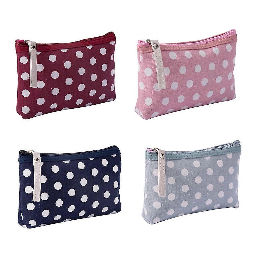Canvas Zippered Coin Purse Multifunction Bag for Storage 12Pcs Set