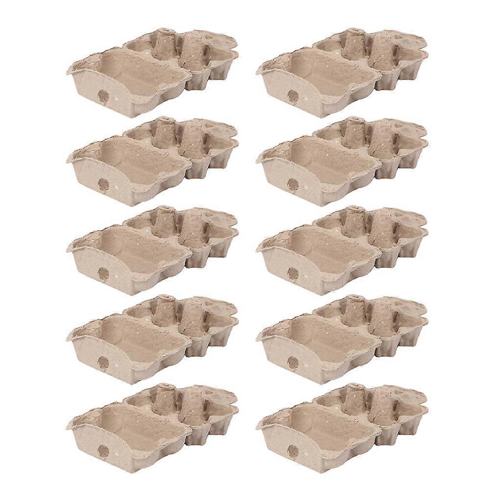 Egg Holder Fridge 10Pcs Paper Egg Tray Egg Storage Container For Refrigerator Use 14.5X10X7CM Coffee Color Design