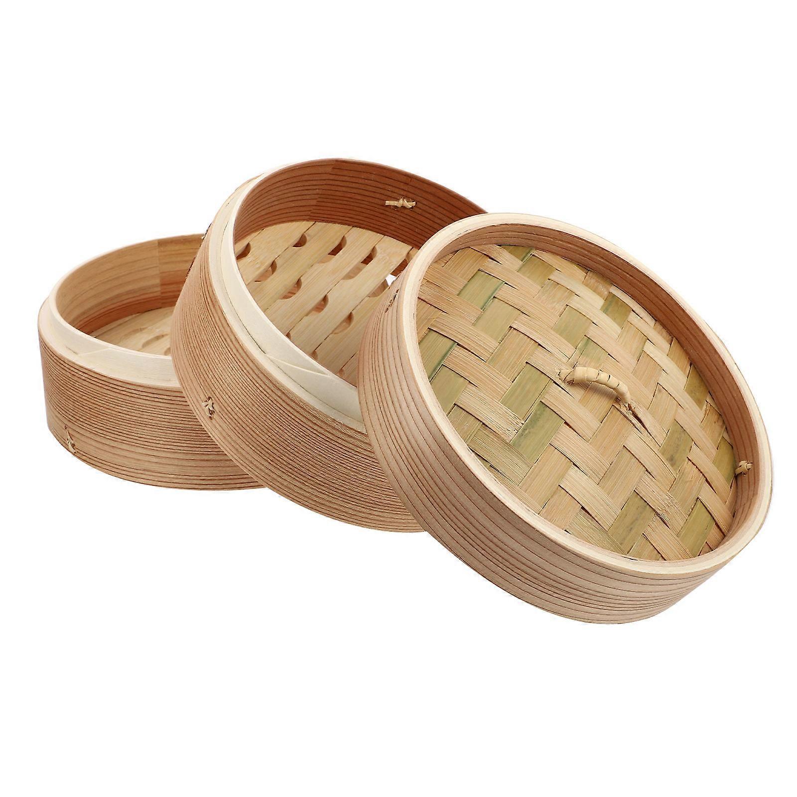 Wooden Cooking Steamer Set 2Pcs Ideal For Household Appliances Steaming Food Assorted Color Square Shape