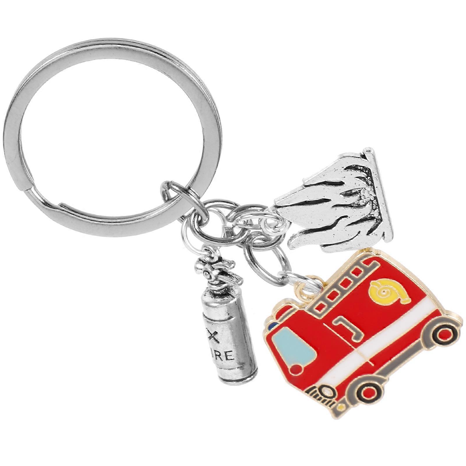 Firefighter Keychain 3Pcs Fireman Keyring for Hanging Bag Pendant