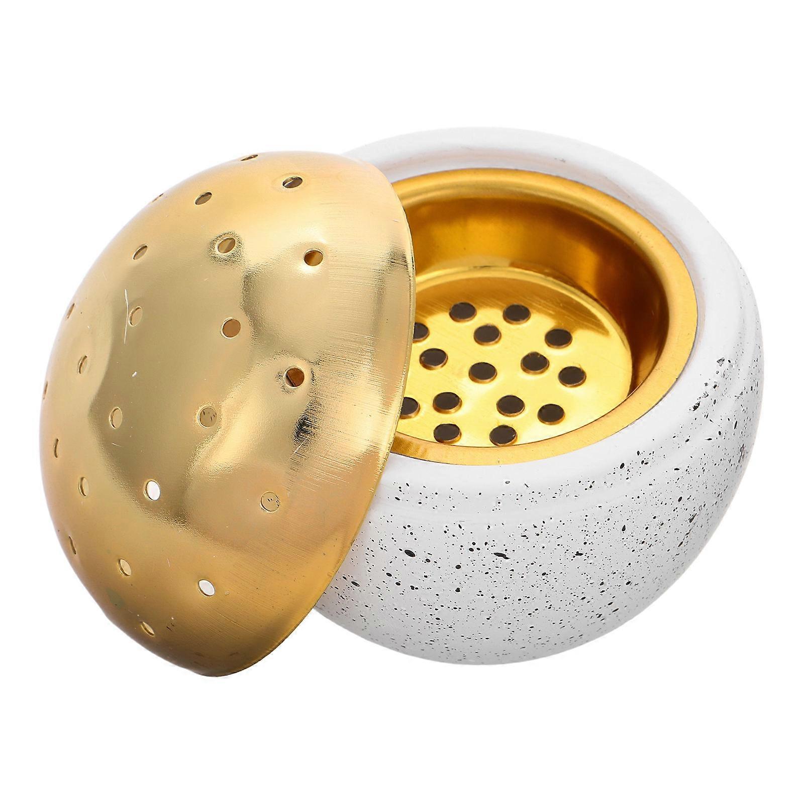 Ball-Shaped Cement Incense Burner For Atmosphere Enhancement 8.00X8.00X7.60CM Handheld Use 2Pcs