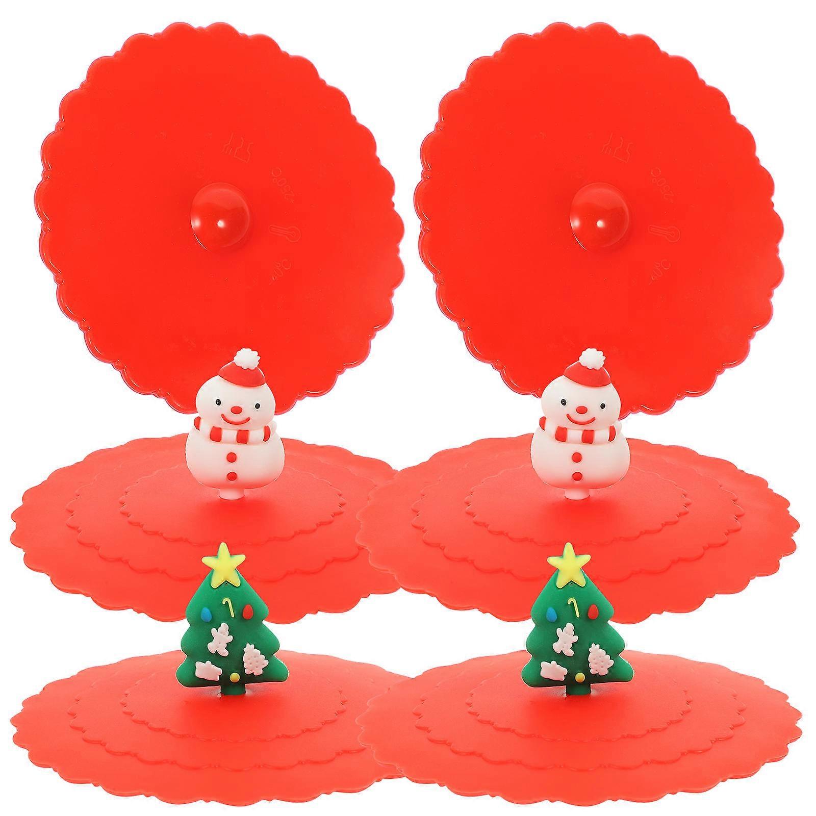 Christmas Silicone Mug Lids Leakproof Covers for Kitchen 18Pcs