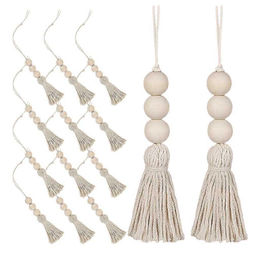 Wooden Tassel Garland with Beads for Decoration Use 70Pcs Rustic Decor