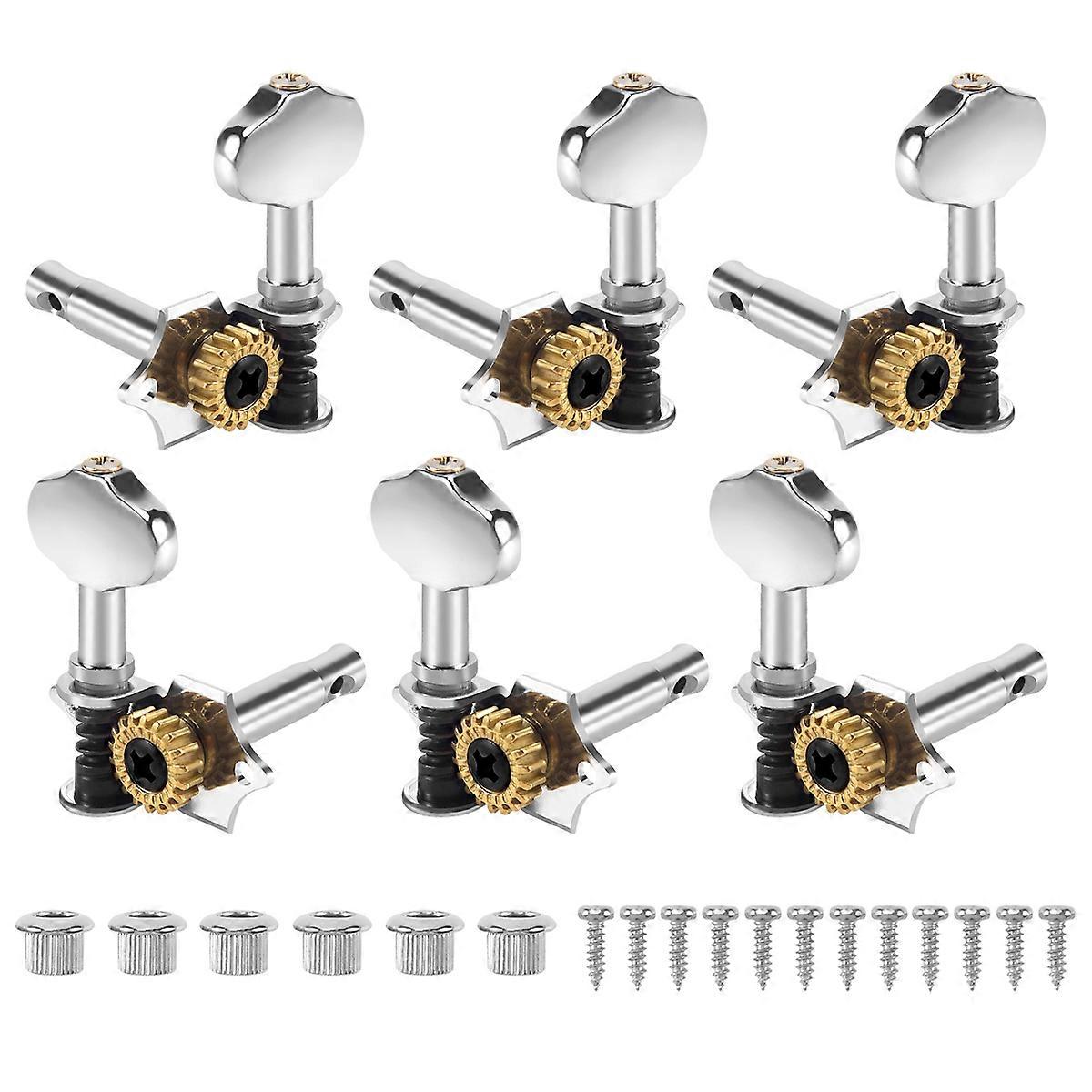 3L3R 6Pcs 1:18 Guitar String Tuning Pegs Tuner Machine Heads Knobs Tuning Keys for Acoustic or Elect