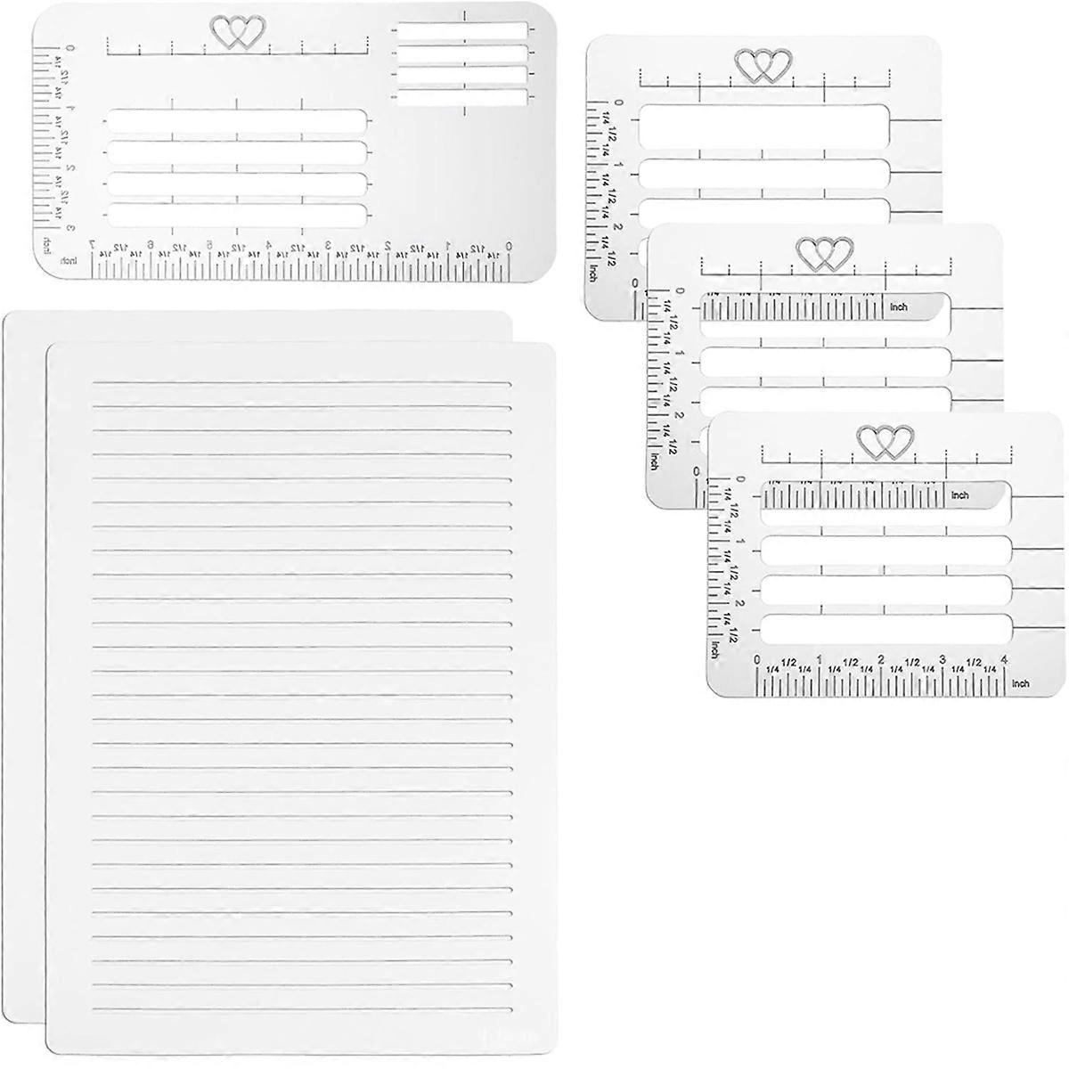 6Pcs Straight Line Stencil Template for Journaling,Stencils for Journaling Spacing Line Lettering Gu