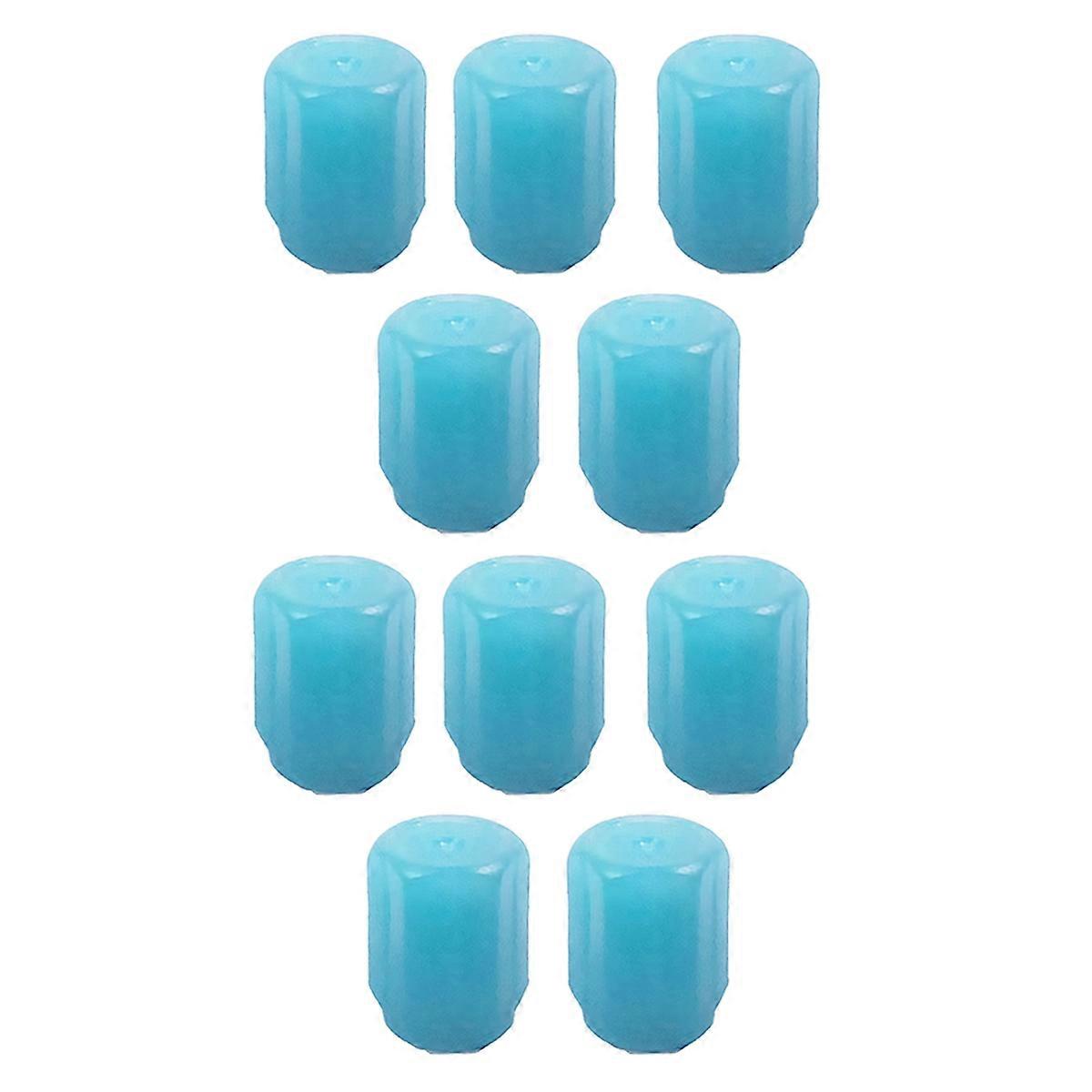 10pcs Luminous Valve Stem Cap Car Tire Valve Cap Blue