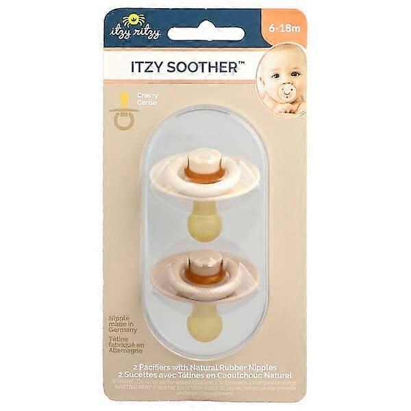 itzy ritzy, Itzy Soother™, Pacifiers with Natural Rubber Nipples, 6-18 Months, Coconut & Toast, 2 Pacifiers