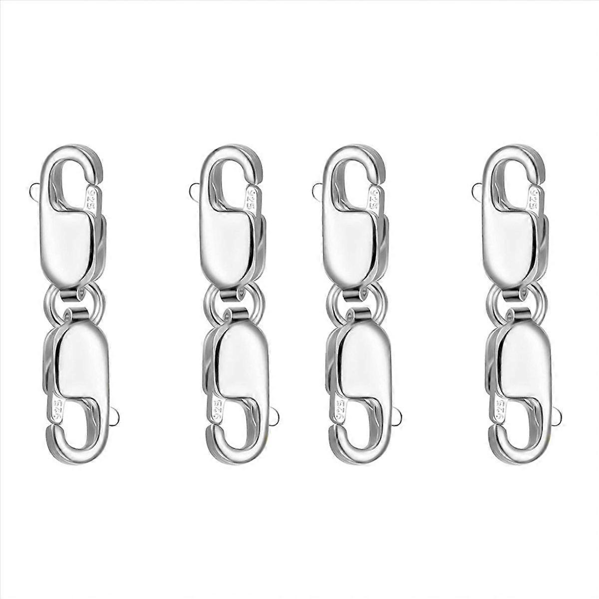 2PCS Double Lobster Clasp 10mm, Sterling Silver