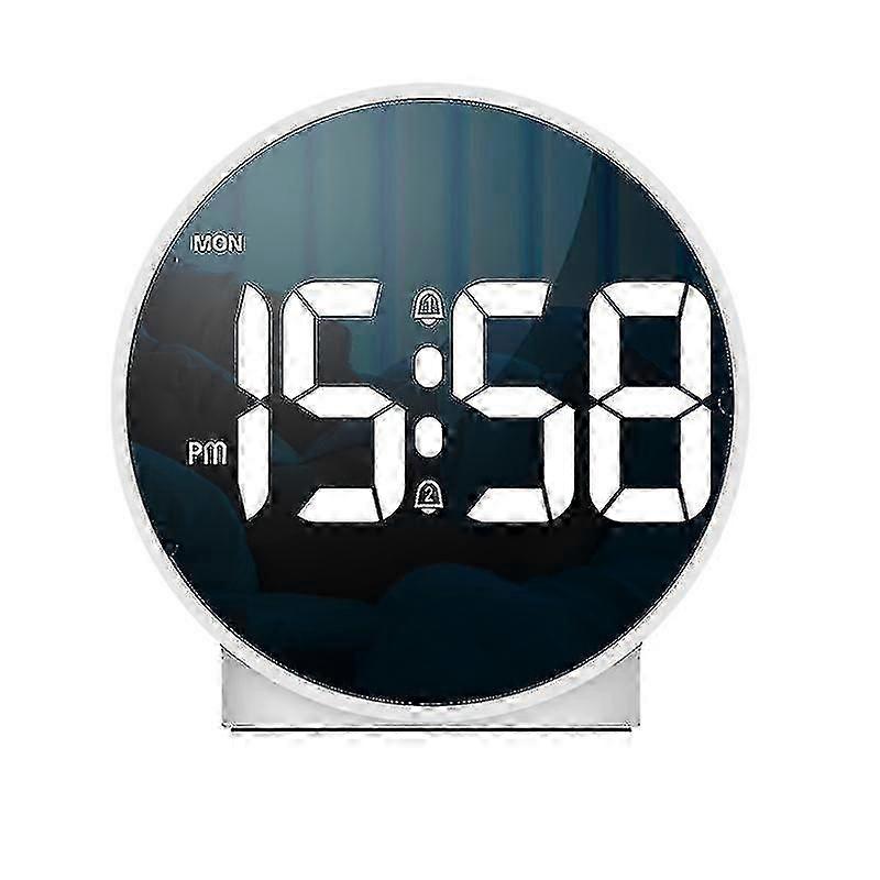 Hd Digital Alarm Clock Snooze Day Of Week Display Dual Alarms Infinite Snooze Table Clock Brightness Adjustment 12/24h Led Clock
