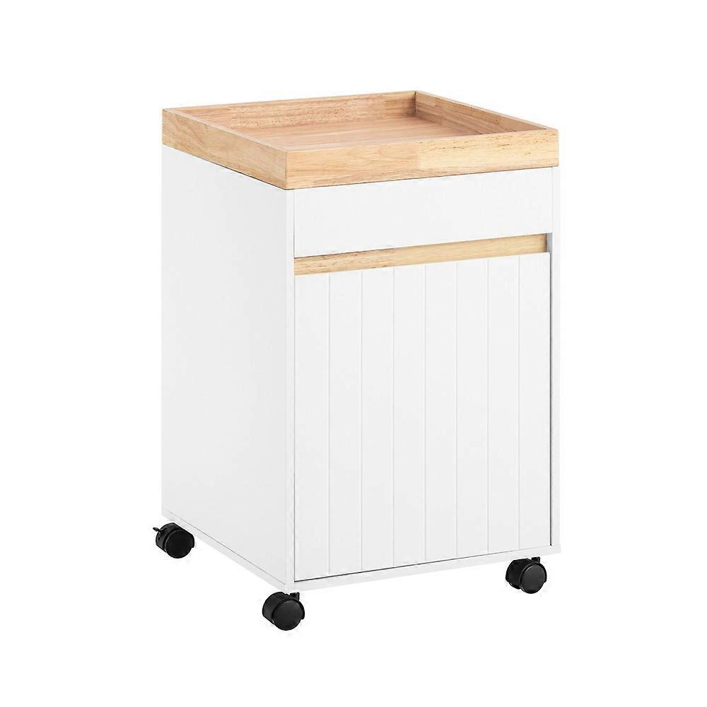 Mobile File Storage Cabinet on Wheels With Removable Tray Side Tabel fit A4 or Letter Size for Office,SoBuy ASK03-W