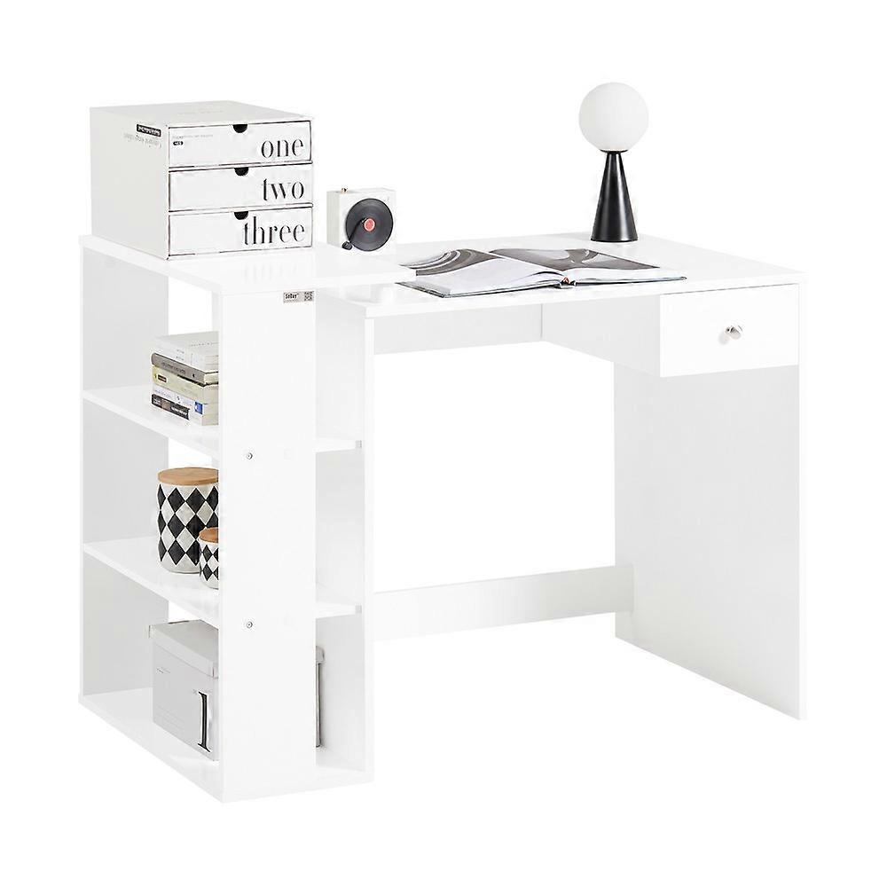 Home Office Table Desk Computer Desk Computer Workstation with Storage Shelves,SoBuy FWT35-W