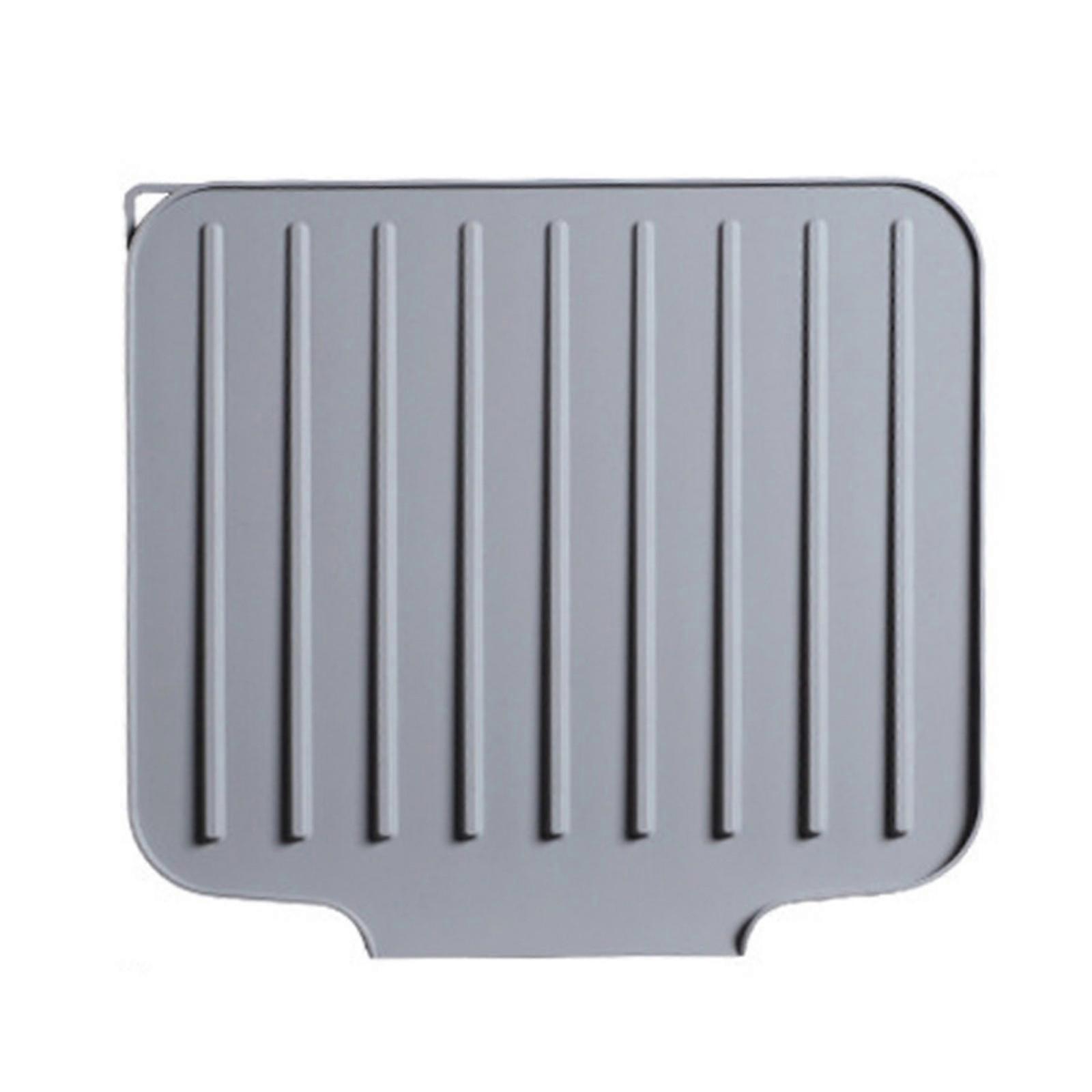 Germicidal Elastomer Drain Mat Not Slip Dish Drying Rack For Countertops Easy Fold Storage Kitchen Essential  Starry sky gray