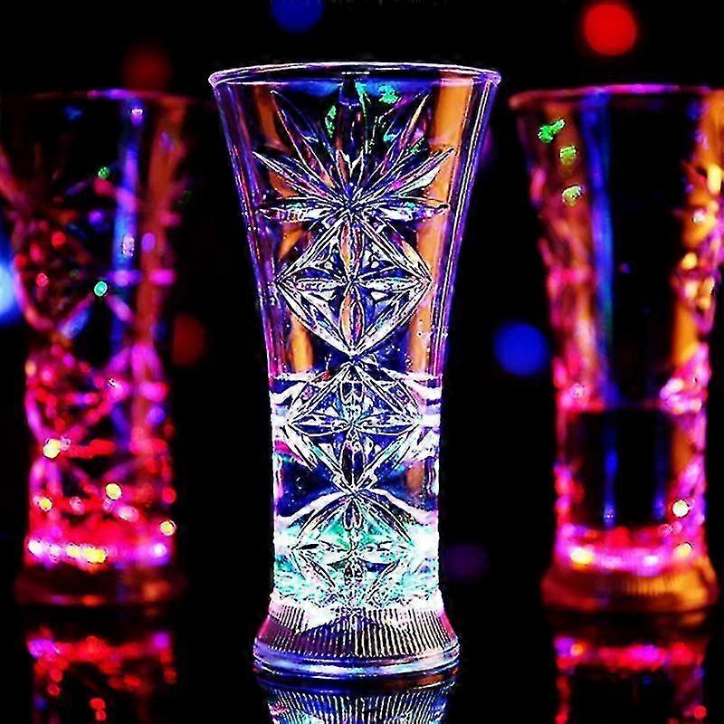 Snowflake LED Flashing Color Change Water Activated Light up Beer Whisky Cup Mug