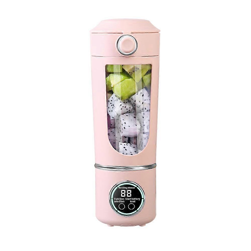 Portable Juice Maker Blender For Shakes And Smoothies 700ml 12Blade Fast Mixing 2In1  Juicer 7.4V Pink