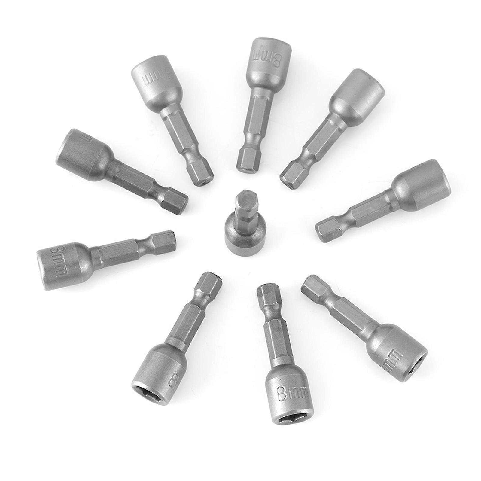 10pcs/set 1/4" Shank Metric Hex Socket Magnetic Nut Driver Set for Power Drills