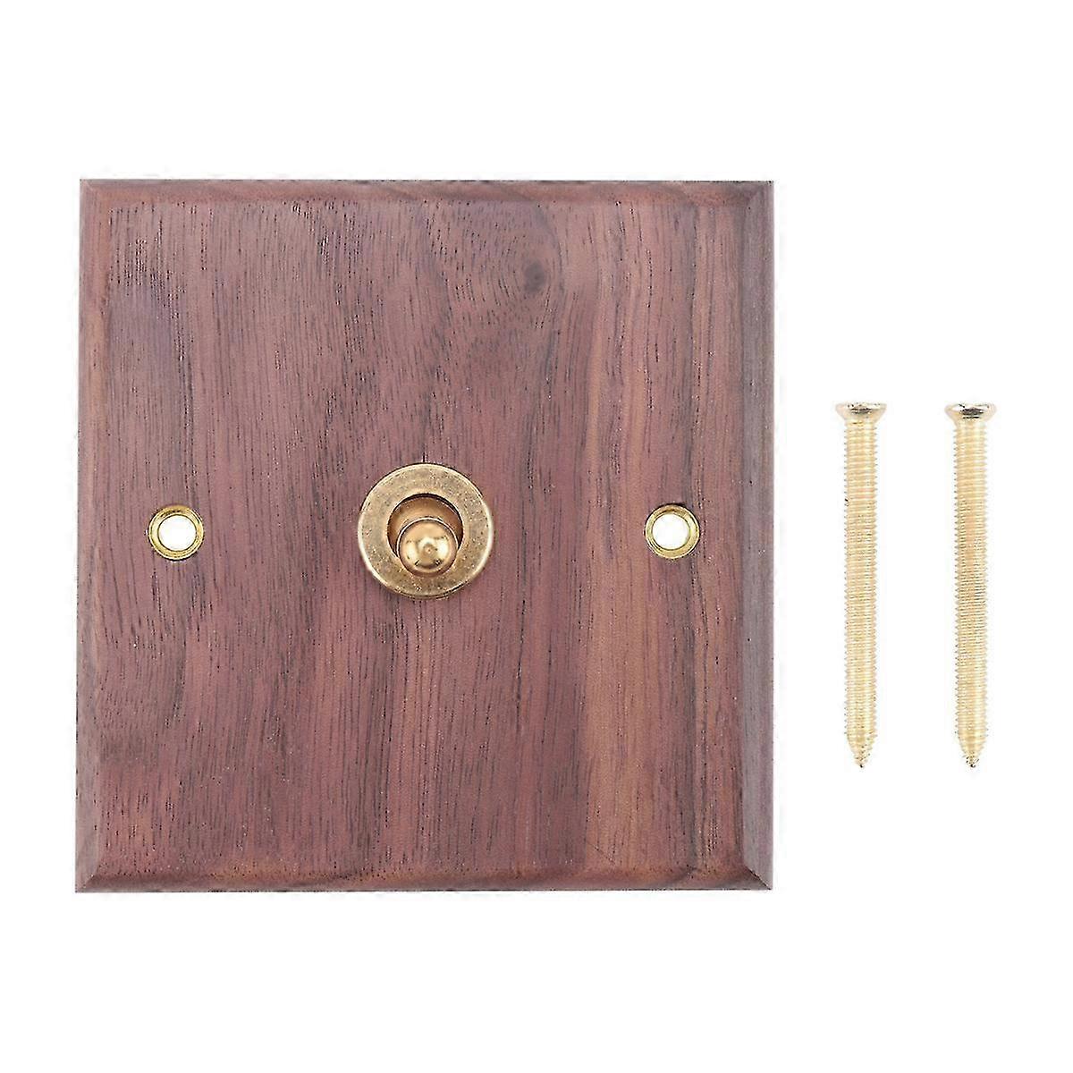 Retro light switch socket for industrial design, solid wood brass plate with toggle mechanism