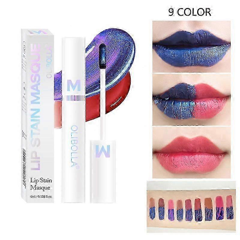 9 Colors Lip Stain Peel Off Masque - עמיד לאורך זמן, עמיד במים ועמיד בפני העברה, גוון שפתיים בגימור מט