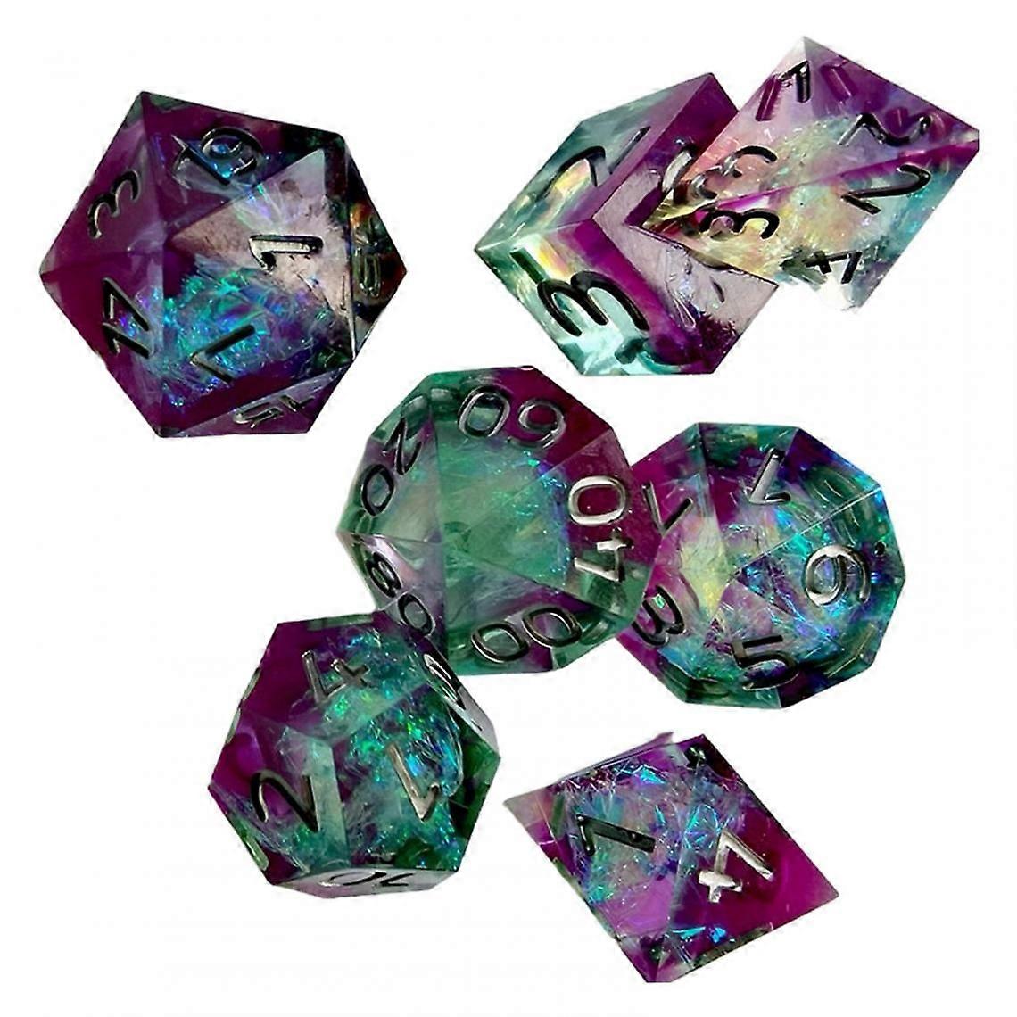 Set of 7 double color polyhedral dice