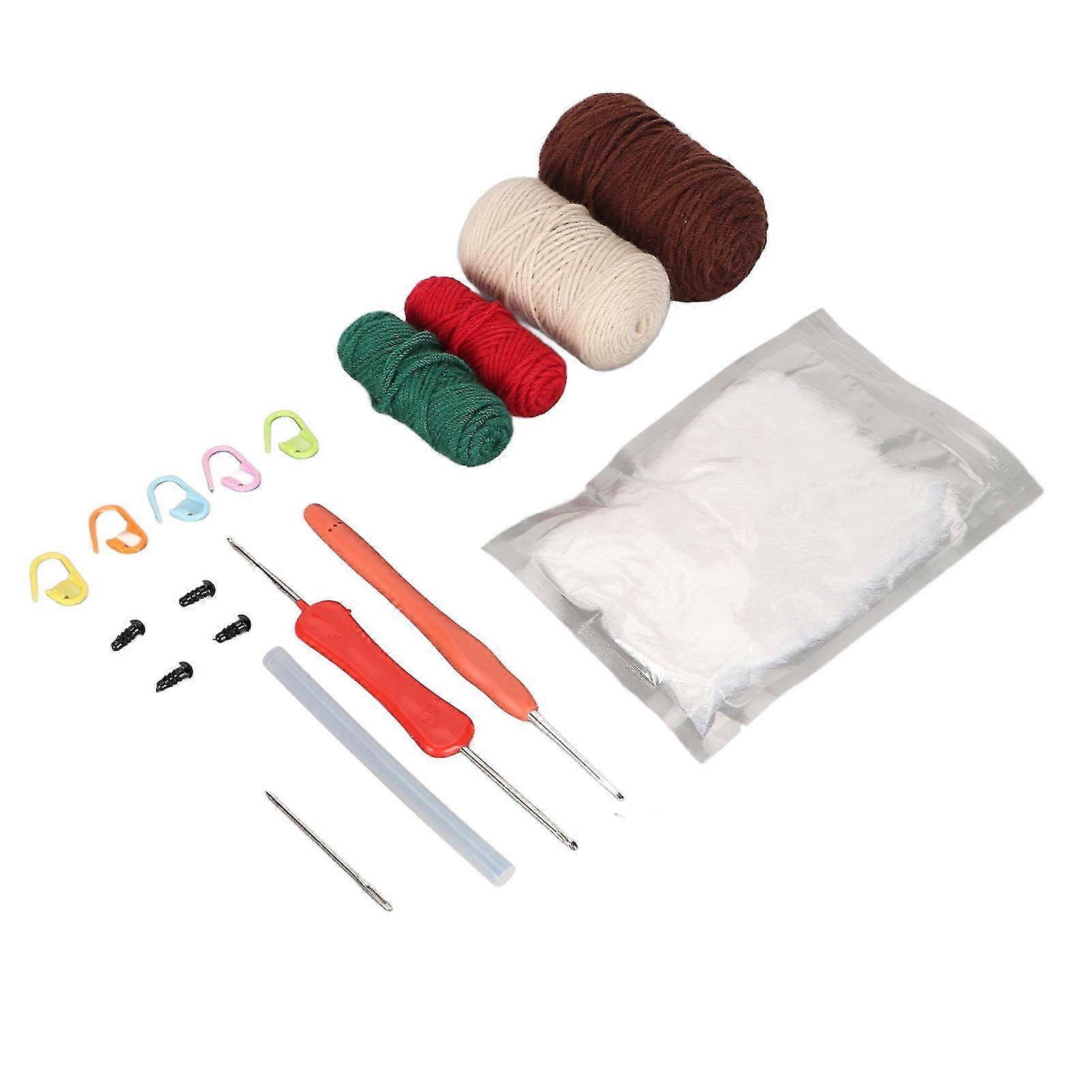 Hedgehogs Crochet Kit with Yarns Crochet Hook Stuffing DIY Learn to Crochet Animal Starter Kit for Beginners