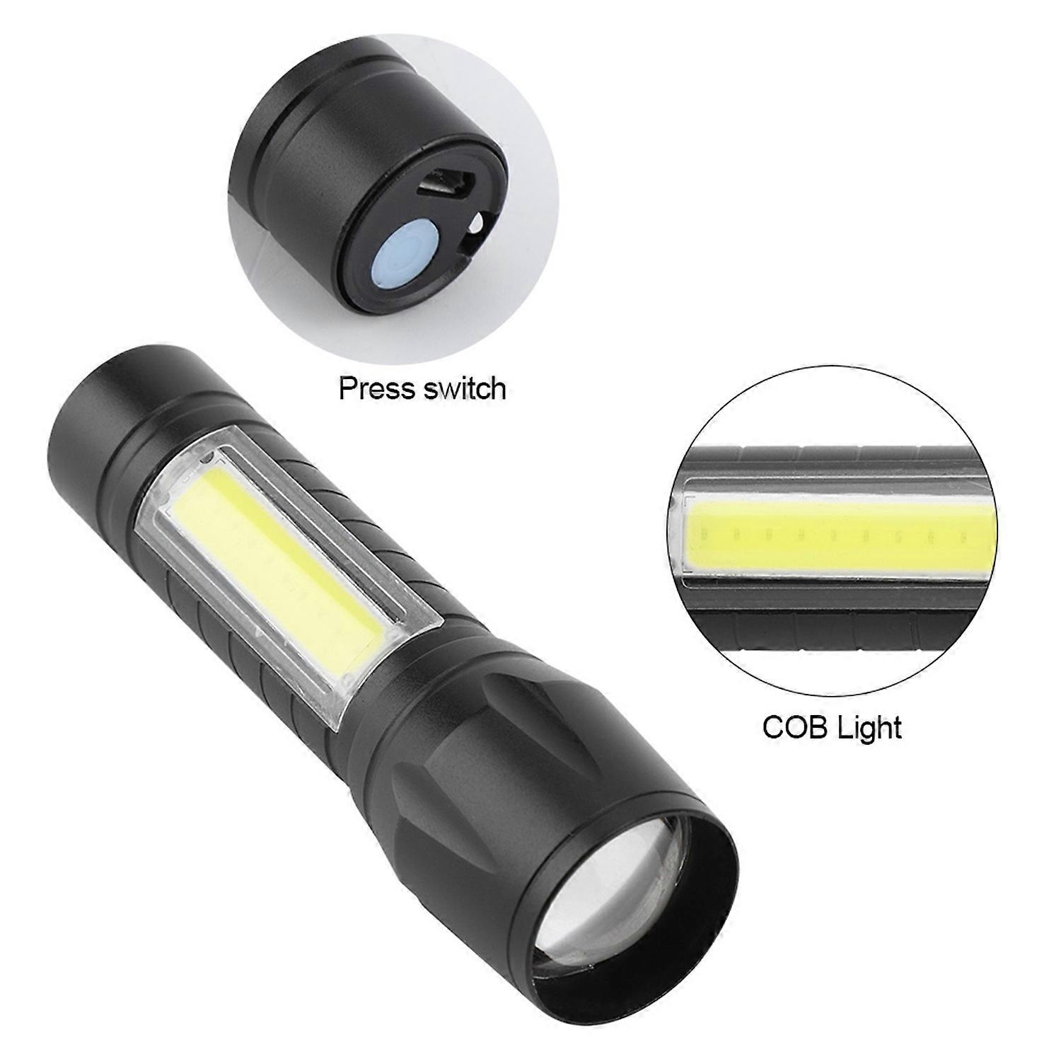 Portable XPE + COB Waterproof Telescopic Zoom 3 Modes LED Torch Outdoor