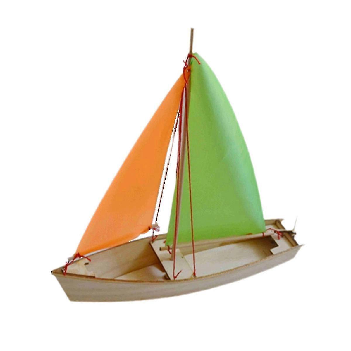 Self-Propelled Sailboat Wooden Boat Model Assembly Kit
