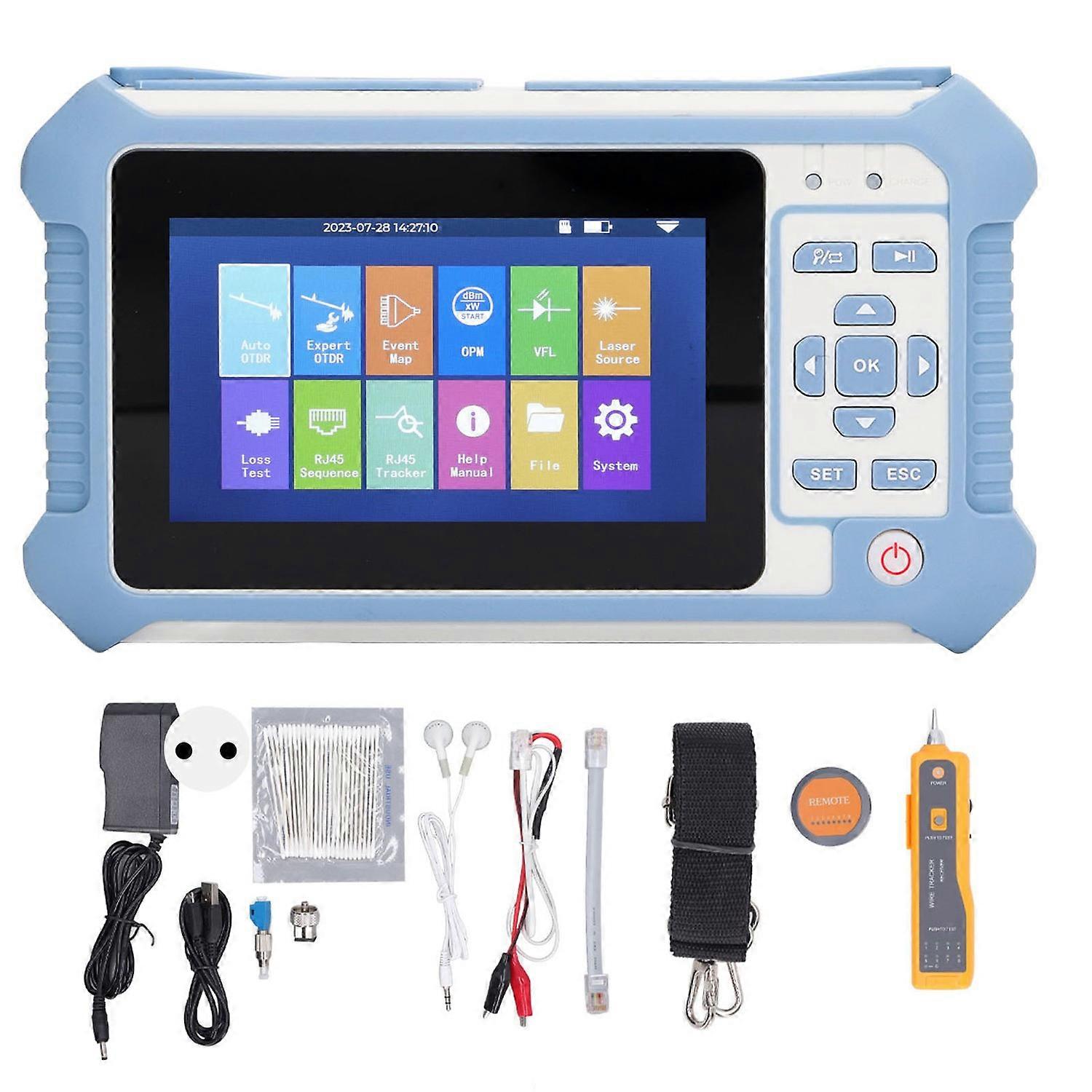 OTDR Tester 9 in 1 Multifunctional Optical Time Domain Reflectometer with 4.3 Inch LCD Display Scree