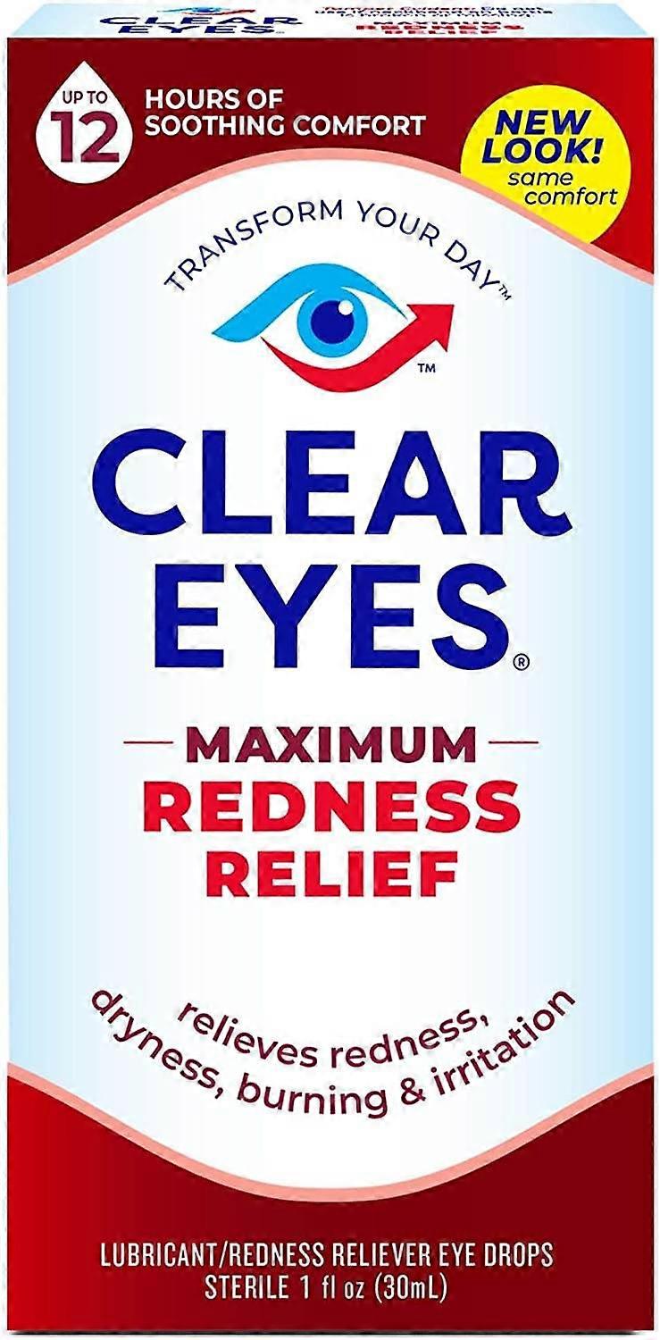 Clear Eyes 最大红肿缓解眼药水，1 盎司