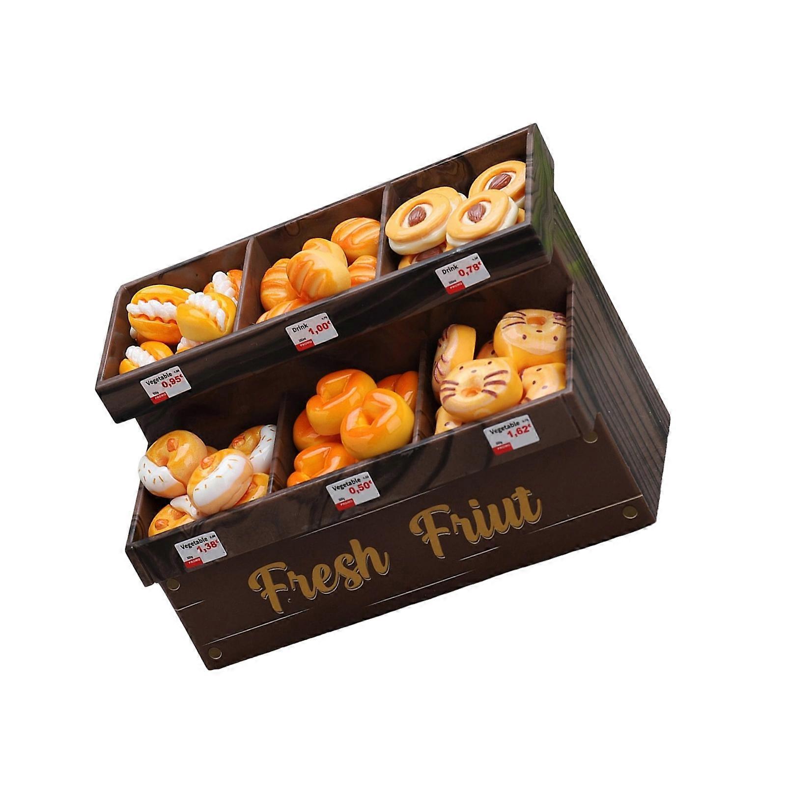 Realistic Dollhouses Cake Display Shelf Plastic Structure Compatible With Miniature Furniture  brown