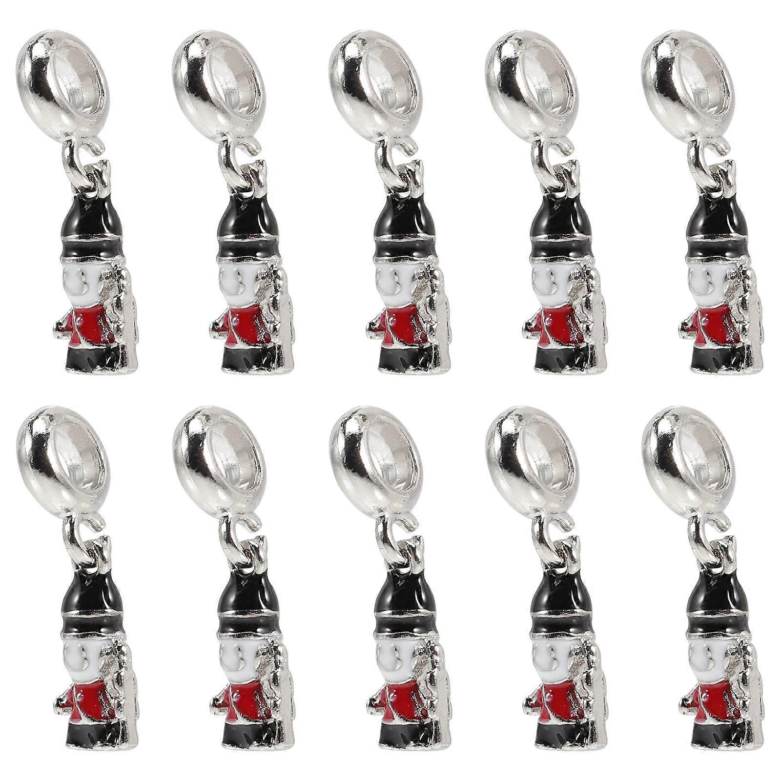 Creative Nutcracker Charm Metal Pendants for Decoration 10Pcs Craft Set