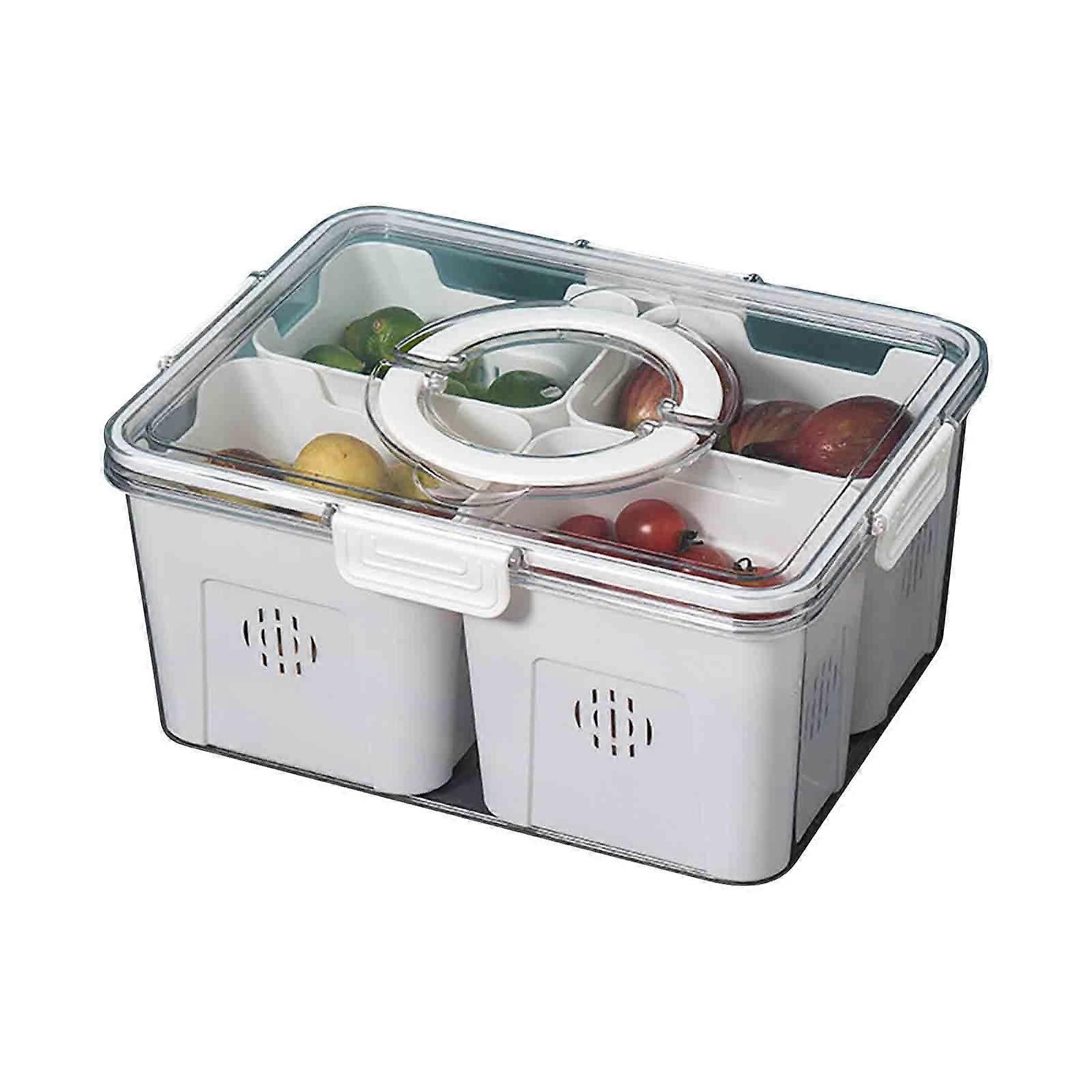 Zeceouar Fridge Organizer with Lids - Stackable Bins, Removable Containers for Food, Fruit, Vegetables Storage - Compatible with ZECEO