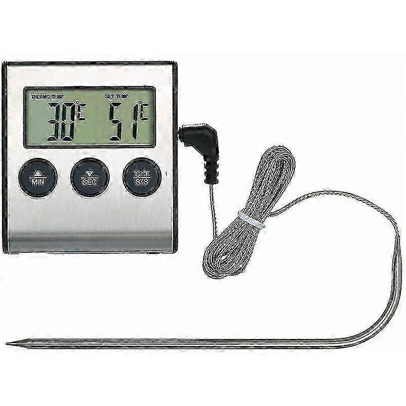 Kitchen Food Thermometer Timer Electronic Probe Meat Thermometer Bbq H