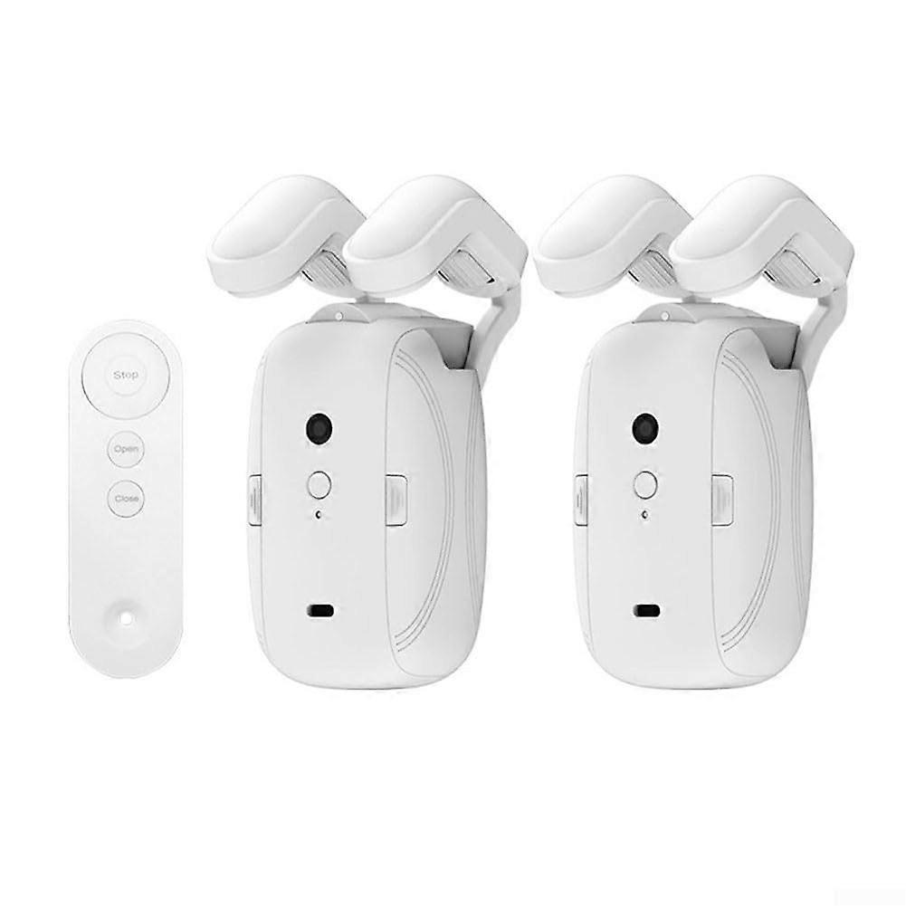 Smart Electric Curtain Opener with Remote Control for Roman Rod & Rail, 2 Pack Home Automation