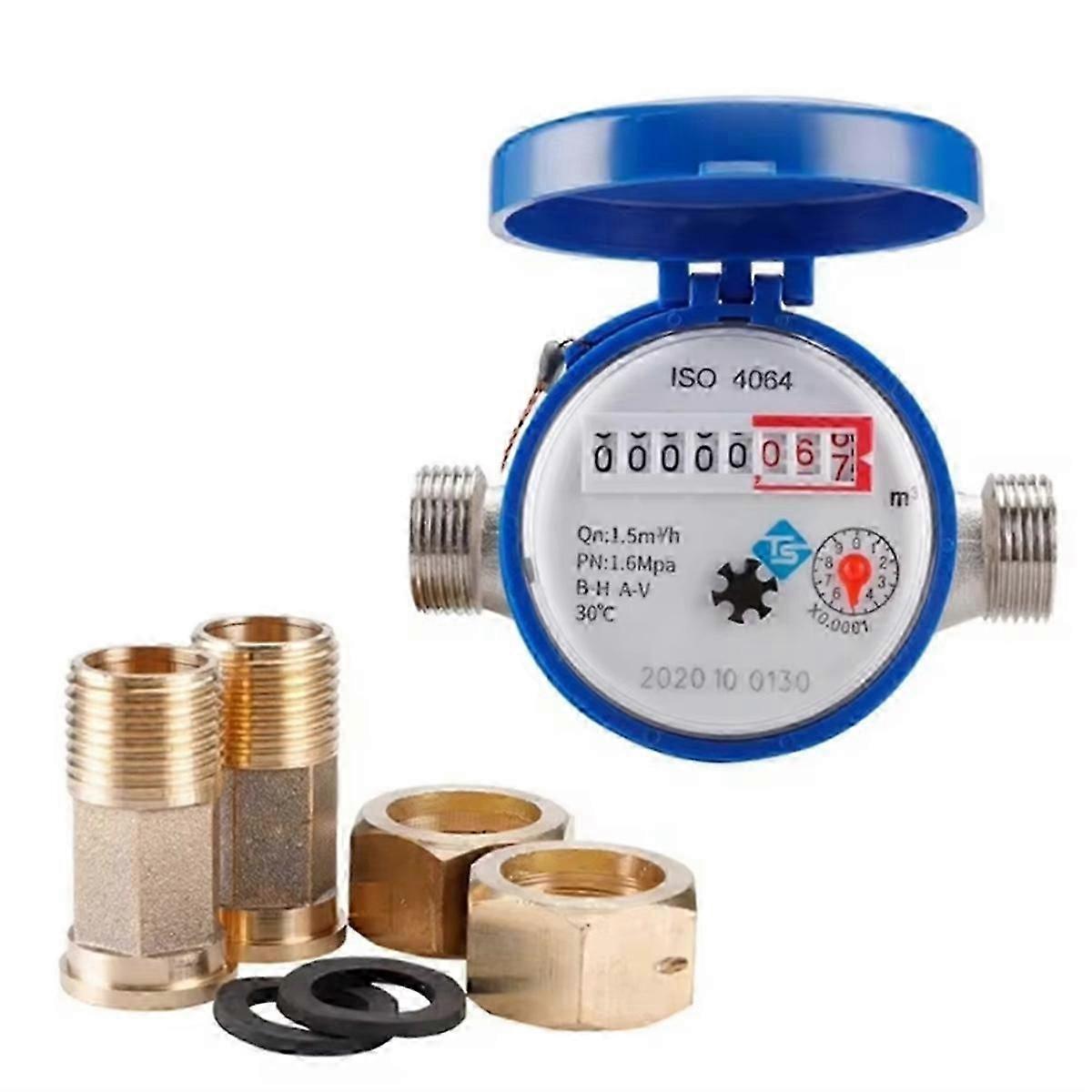 Digital Display Water Meter Rotary Counter Flow Measuring Tool