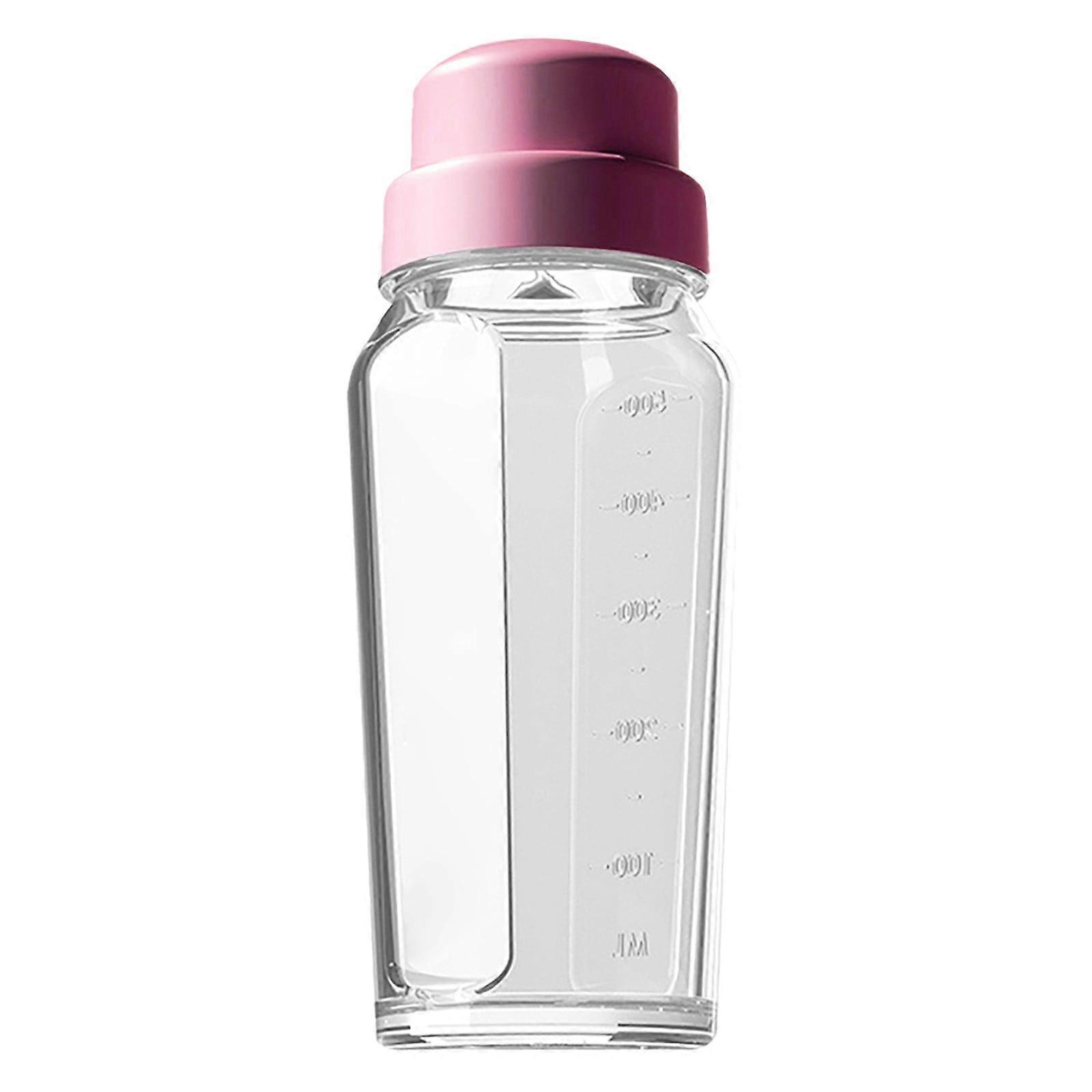 Glass Bottle Square Glass Milk Bottle with A Silicone Dispenser Cap Glass Juice Bottles with Airtight Screw Lid Drinking Bottles with Capacity Marks