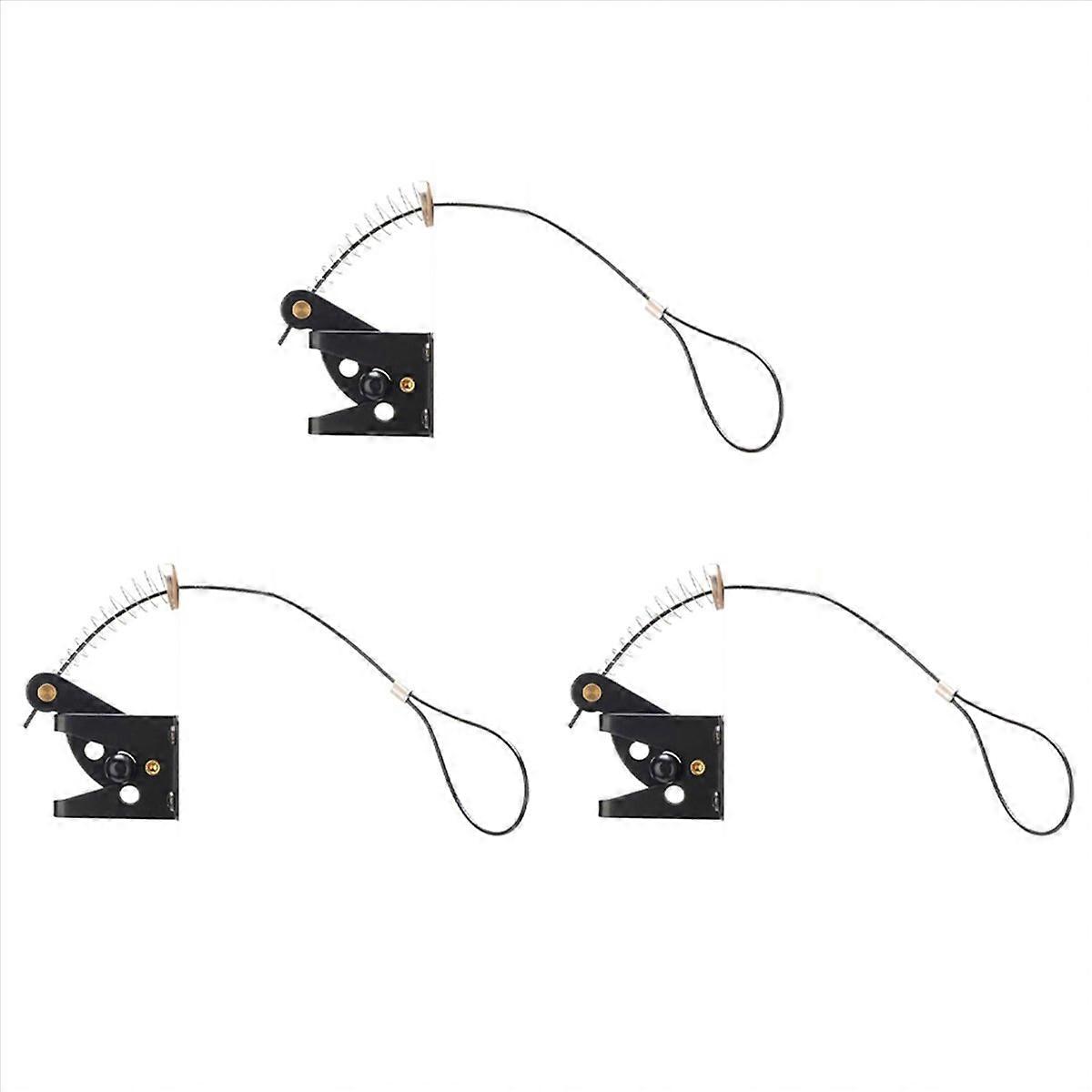 3X Self Locking Gate Latch for Wooden Fence Heavy Duty, Steel Spring Cable Pull String Gate Hardware