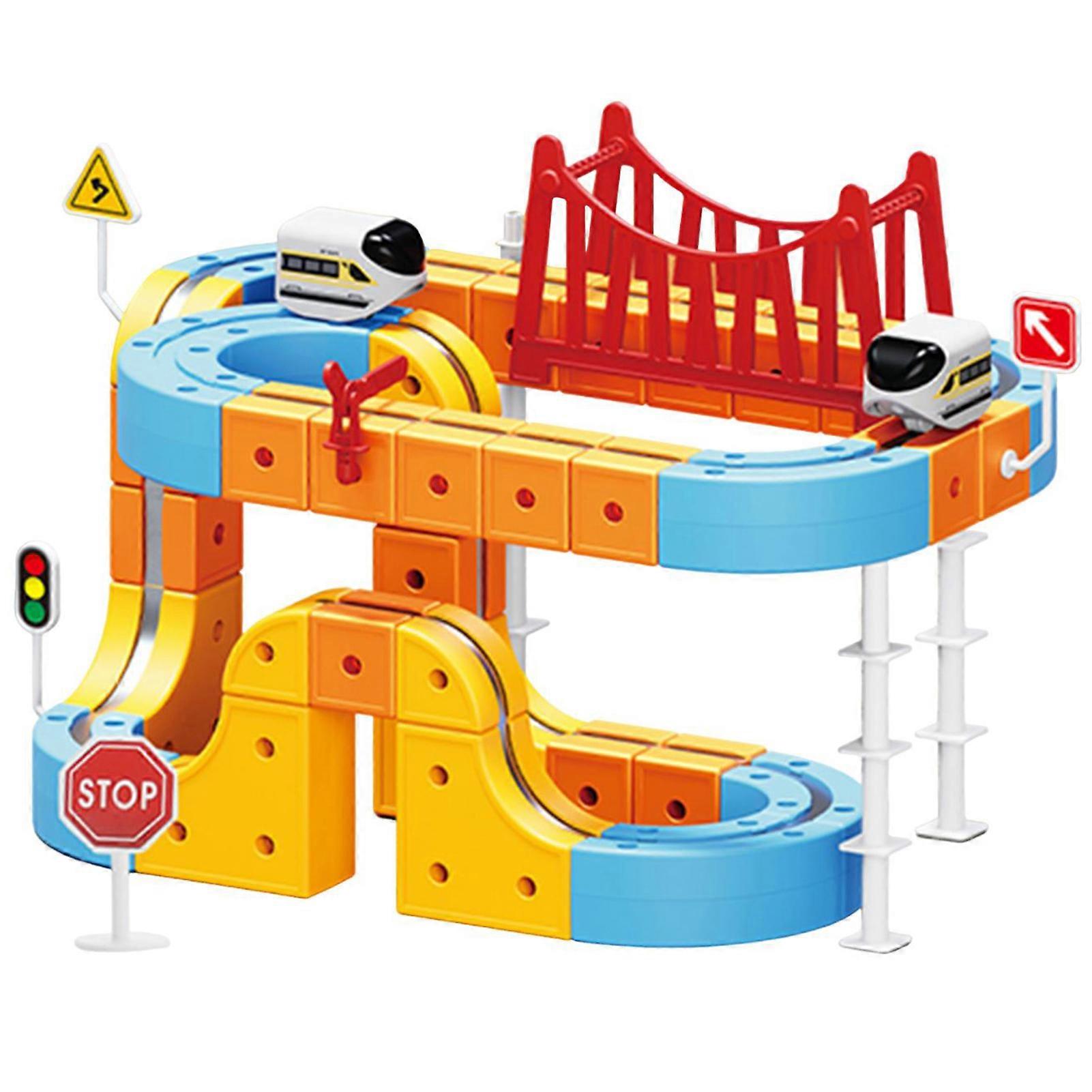 Electric Magnetic Trains Track Sets Advanced Modular 3D Clip-Fit System, Fun Indoor Activity, Ideal for Classroom STEM Learning