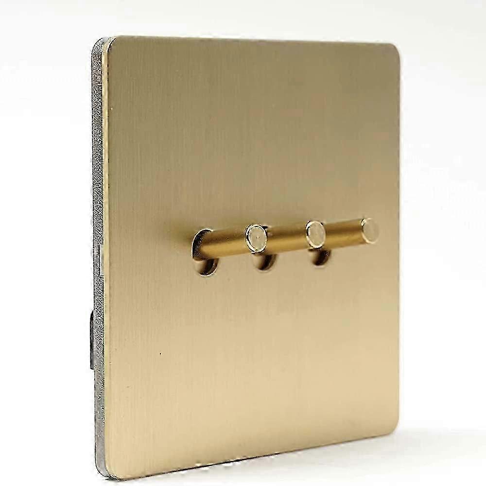 Concealed panel wall switch for hotels - Industrial style matte gold brass 86 type