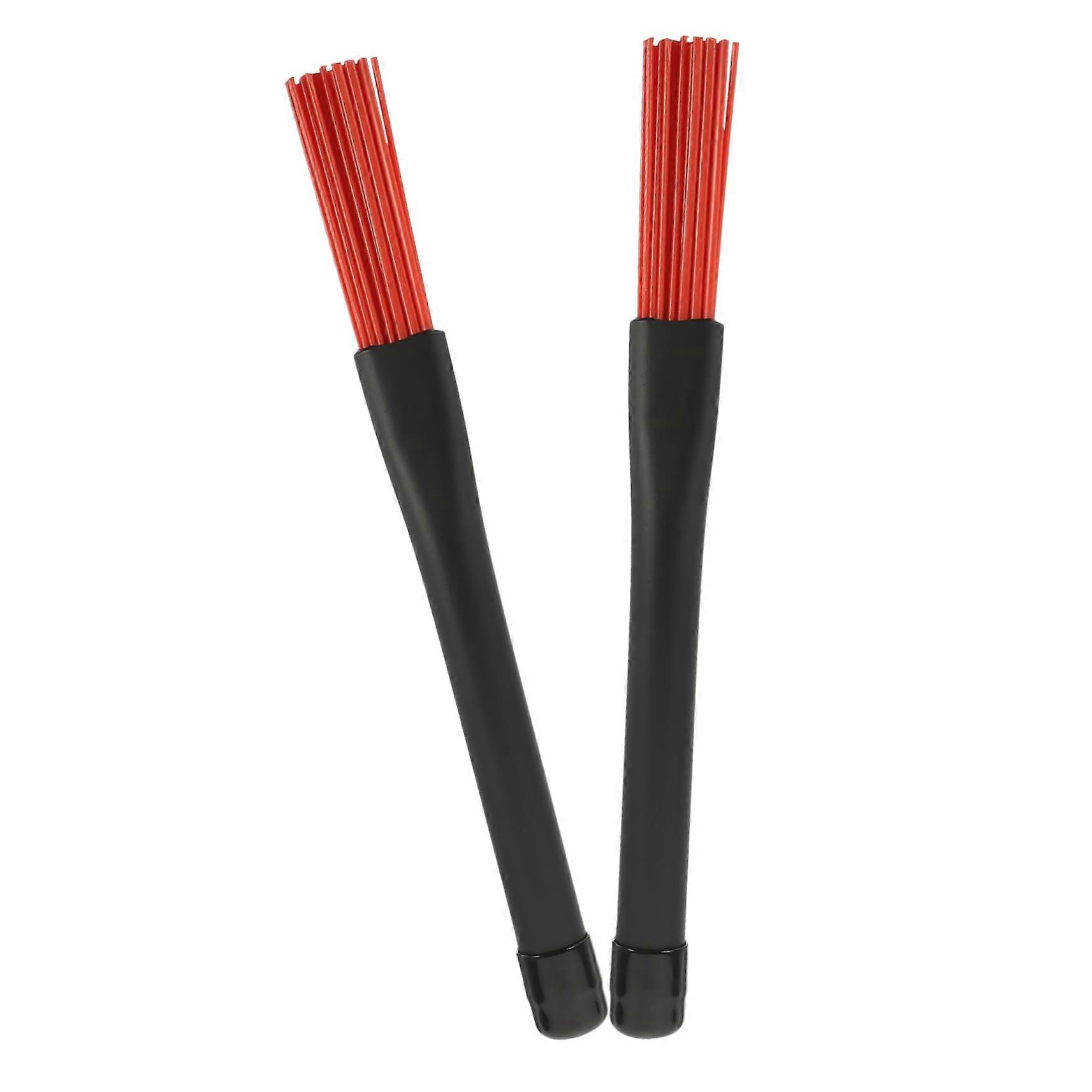 Drum Brushes Set of 2 Extendable Wire Jazz Drumsticks with AntiSlip Grip for Beginner Practice