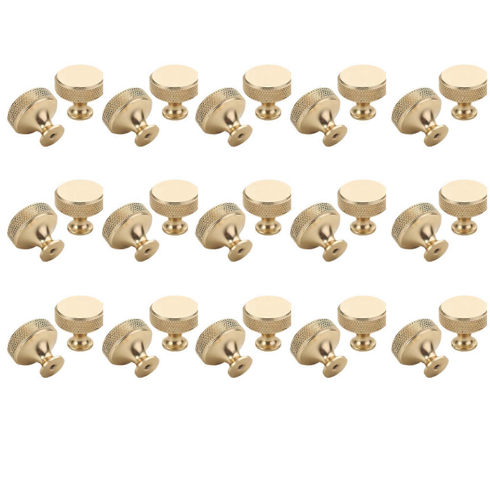 30 Pack 1.2 Inch Brushed Gold Cabinet Knobs Knurled Kitchen Cabinet Knobs Gold Drawer Knobs Round Dresser Knobs